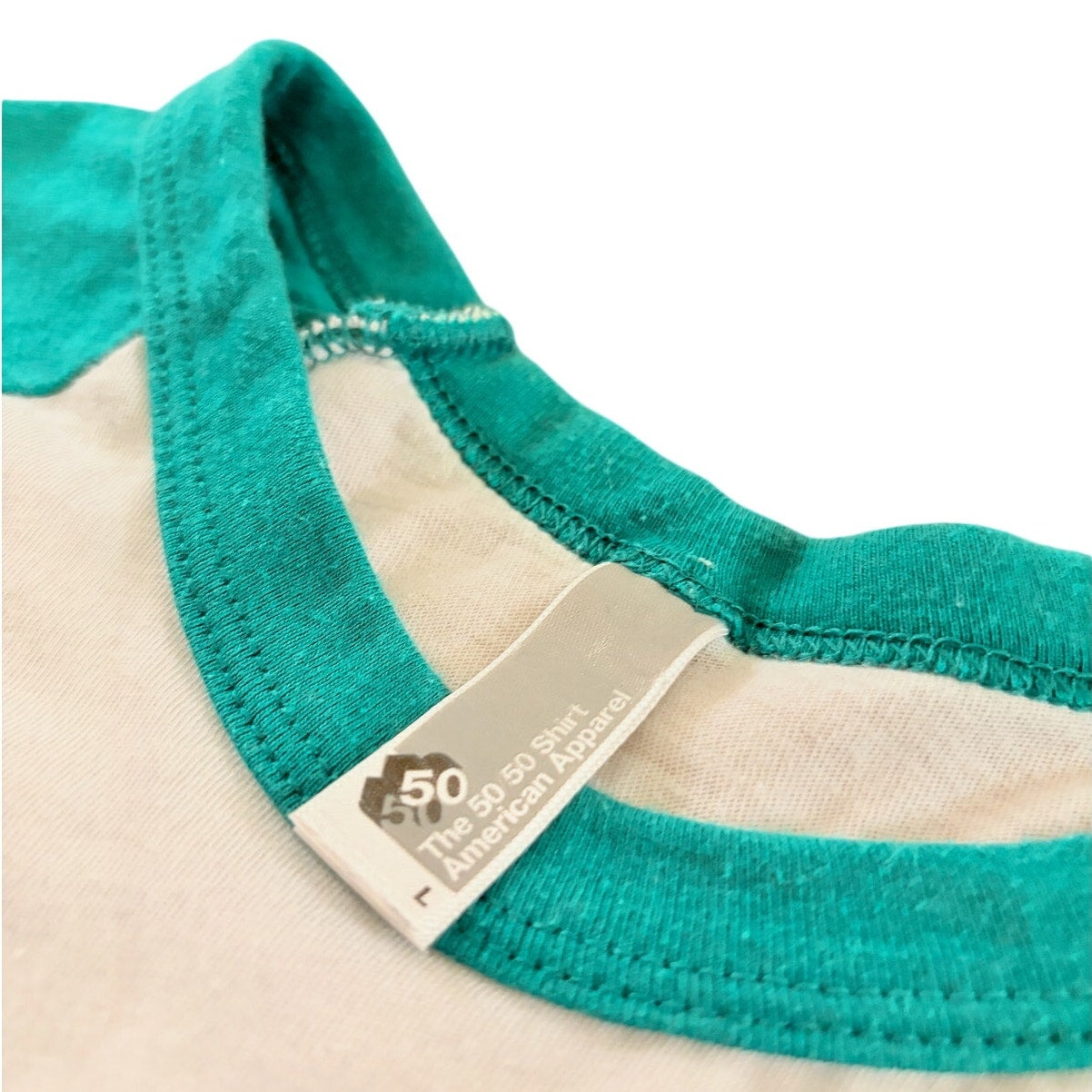 American Apparel: The 50/50 Tee Green and White